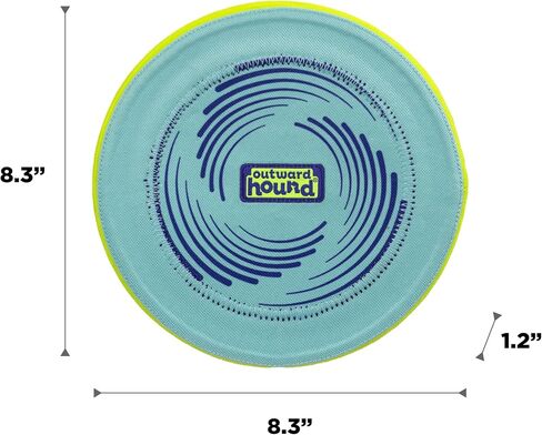 Outward Hound FlyFetch Disc Dog Toy, Aerodynamic for Fetch, Lightweight Foam & Durable Rubber, Floats in Water, All Breeds, 8.3" in Kuwait