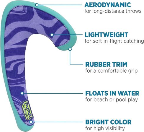 Outward Hound FlyFetch Boomerang Dog Toy, Lightweight Foam Core, Rubber Rim, Floats in Water, All Breeds, 11" in Kuwait