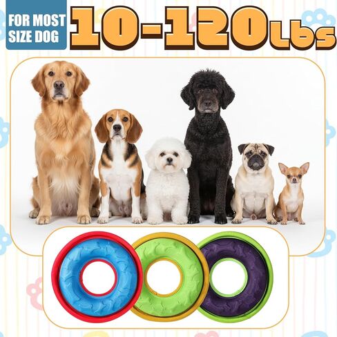 3 Pcs Flying Disc Dog Fetch Toys, 9.05 Inch Interactive Flyer and Tug Toys, Feedable Lightweight Nylon Fabric Pet Training and Outdoor Exercise Toys for Small, Medium, Large Dogs, Safe on Teeth in Kuwait