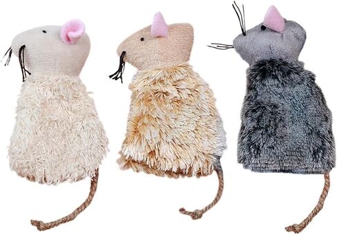 Ipetboom 9pcs Catnip Toys for Cats Refillable - Interactive Cat Chew Toys for Indoor with Natural Jute Tail and Long Fur - Durable Plush Mouse Pet Fun Tool for Hunting Boredom Relief in Saudi Arabia