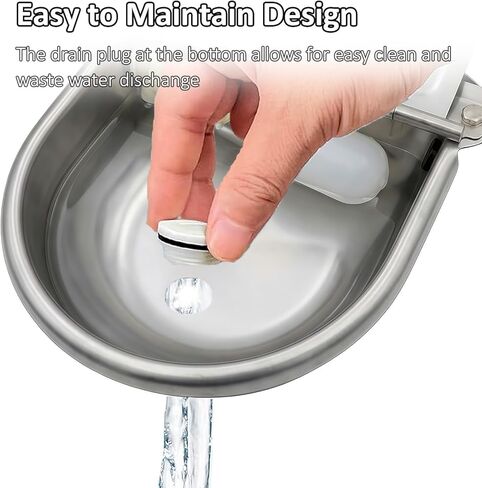 Automatic Water Dispenser for Dogs and Cats - Stainless Steel Dog Water Bowl Dispenser Outdoor Large Pets Waterer Feeder for Poultry and Livestock in Kuwait