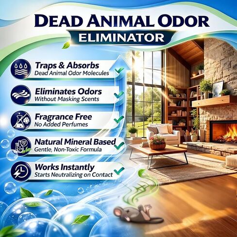 Animal Odor Eliminator for Strong Odor Remover, Dead Animal Smell Eliminator- Safe Indoor & Outdoor Use, Natural Odor Remover, Fresh & Effective in Kuwait