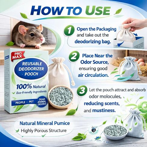 Animal Odor Eliminator for Strong Odor Remover, Dead Animal Smell Eliminator- Safe Indoor & Outdoor Use, Natural Odor Remover, Fresh & Effective in Kuwait