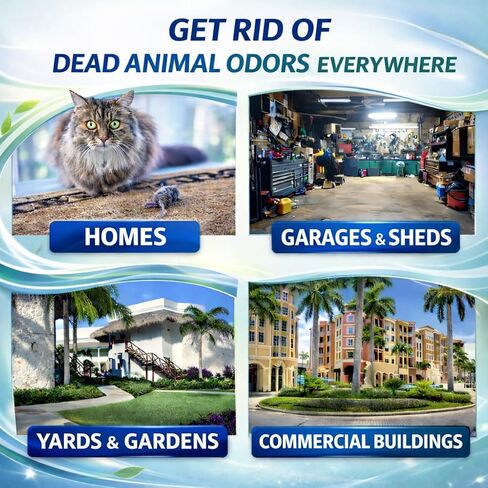 Animal Odor Eliminator for Strong Odor Remover, Dead Animal Smell Eliminator- Safe Indoor & Outdoor Use, Natural Odor Remover, Fresh & Effective in Kuwait