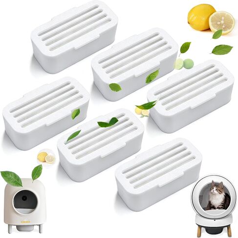 مزيل الروائح الكريهة من نيوكي، 6 عبوات مطورة من أجل PetSafe ScoopFree SmartSpin صندوق فضلات القطط ذاتي التنظيف، مزيل الرائحة متوافق مع صندوق فضلات القطط ذاتي التنظيف برائحة الليمون من HHOLOVE in Kuwait