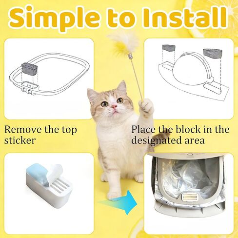 مزيل الروائح الكريهة من نيوكي، 6 عبوات مطورة من أجل PetSafe ScoopFree SmartSpin صندوق فضلات القطط ذاتي التنظيف، مزيل الرائحة متوافق مع صندوق فضلات القطط ذاتي التنظيف برائحة الليمون من HHOLOVE in Kuwait
