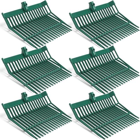 Lasnten 6 Pcs Manure Fork Replacement Head, 18 Tines Pitchfork Head with Screws and Nuts, Horse Manure Rake for Picking up Grass and Hay(Red) in Saudi Arabia