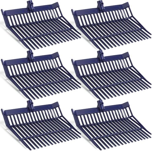 Lasnten 6 Pcs Manure Fork Replacement Head, 18 Tines Pitchfork Head with Screws and Nuts, Horse Manure Rake for Picking up Grass and Hay(Red) in Saudi Arabia
