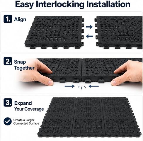 12 Pcs 4 x 5 ft Horse Stall Mats Plastic Stable Mat Interlocking Horse Stall Mats Drainage Flooring Waterproof Non-slip Easy Clean for Horses Stable Barn Farm Cattle Sheep Pig Kennels Garages in Kuwait