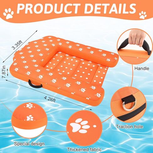 Halloscume Dog Inflatable Boat Ramp with Electric Pump Foldable Floating Dock Water Ramp with Traction Rope and Flying Discs for Dog to 220 Lbs Pool, Dock, Lake in Kuwait