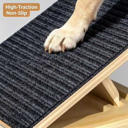 Dog Ramp for Stairs, 2 Pack Foldable Anti-Slip Stair Ramp for Small Dogs, Wooden Pet Steps for Senior, Adjustable Low-Angle Dog Stair in Saudi Arabia