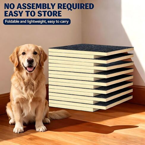 Dog Ramp for Stairs, 2 Pack Foldable Anti-Slip Stair Ramp for Small Dogs, Wooden Pet Steps for Senior, Adjustable Low-Angle Dog Stair in Saudi Arabia