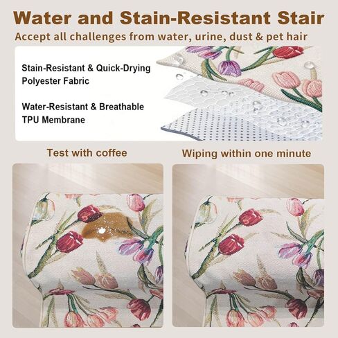 Dog Stairs for Bed & Couch 18" H, 4-Step Extra Long Dog Steps for Bed with 30D Foam, Country Style Pet Stairs for Small Dogs and Older Cats, Beige in Kuwait