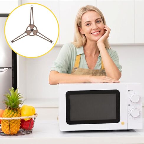 cobee 6.4 Inch Microwave Turntable Support Holder, Rotating Ring Roller Glass Plate Triple Arm Rotating Ring with 14mm Wheels for Flat Turntable Plate in Kuwait