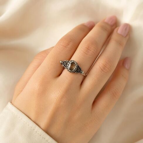 Natural Citrine Yellow Stone 925 Sterling Silver Handmade Boho Design Promise Engagement Ring For Women Gift Jewelry in Kuwait