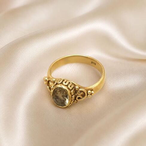 Natural Citrine Yellow Stone 925 Sterling Silver Handmade Boho Design Promise Engagement Ring For Women Gift Jewelry in Kuwait