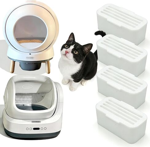 مزيل العرق من 4 قطع من PurifyLogix لصندوق فضلات القطط ذاتي التنظيف من PetSafe ScoopFree SmartSpin، معطر هواء لصندوق الفضلات الأوتوماتيكي HHOLOVE، مانع للروائح النباتية الصديقة للقطط، برائحة الليمون in Kuwait
