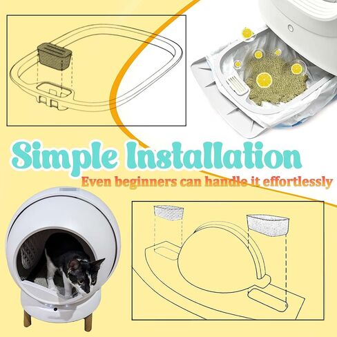 مزيل العرق من 4 قطع من PurifyLogix لصندوق فضلات القطط ذاتي التنظيف من PetSafe ScoopFree SmartSpin، معطر هواء لصندوق الفضلات الأوتوماتيكي HHOLOVE، مانع للروائح النباتية الصديقة للقطط، برائحة الليمون in Kuwait