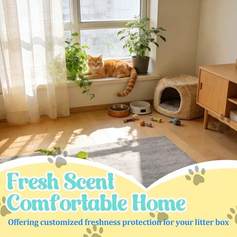 مزيل العرق من 4 قطع من PurifyLogix لصندوق فضلات القطط ذاتي التنظيف من PetSafe ScoopFree SmartSpin، معطر هواء لصندوق الفضلات الأوتوماتيكي HHOLOVE، مانع للروائح النباتية الصديقة للقطط، برائحة الليمون in Kuwait