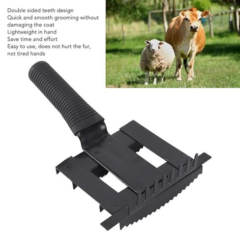 Livestock Shedding Comb, Premium ABS and Iron Dual Sided Tooth Design for Smooth Grooming Itch Relief and Massaging, with Metal Comb for Cow Sheep Horse and Farm Pets in Kuwait