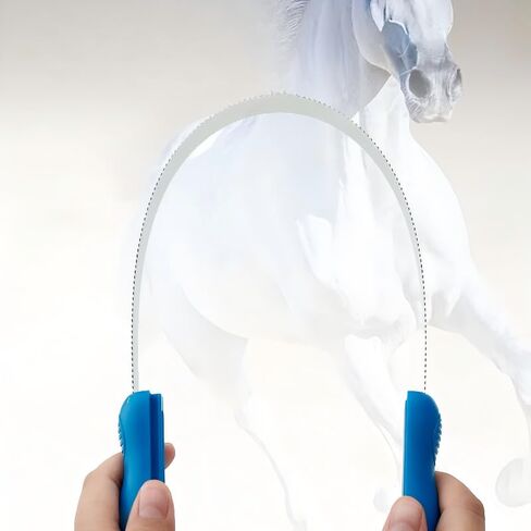 Stainless Steel Serrated Horse Sweat Scraper, Blue, Flexible Loop Blade, Ergonomic Handle, Equestrian Grooming Tool in Kuwait