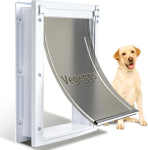 Large Dog Door Doggy Door Easy Install - Wood & PVC Doors & Walls，Doggie Free Movement &Strong Magnetic Auto-Close & Sliding Lock,Telescoping Frame,10 1/8" x 15 3/4" for Large Dogs Up to 100 lb in Saudi Arabia