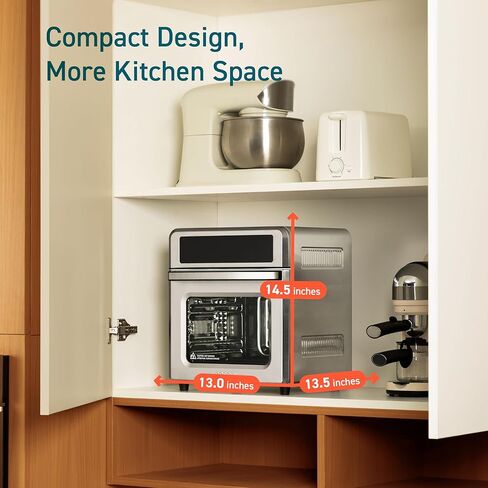 Cosori 11-in-1 Air Fryer Oven, 13Qt Small Footprint Airfryer combo with Rotisserie, Toast, Bake, Roast, Reheat Functions and more, Recipe Book & 6 Accessories Included, Perfect for Small Countertop in Saudi Arabia