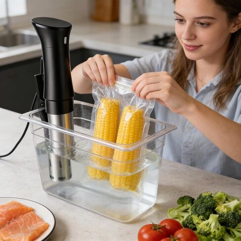 حاوية Sous Vide صغيرة مع غطاء، خزان Sous Vide بسعة 6 لتر للطهي البطيء في المنزل وإعداد الوجبات - خالية من مادة BPA in Kuwait