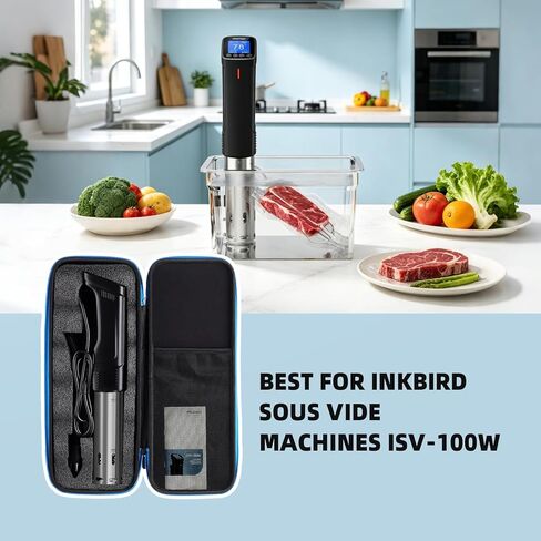 حزمة INKBIRD WIFI Sous Vide Cooker ISV-100W مع حقيبة تخزين، جهاز غمر 1000 واط لـ Sous Vide، طقم طباخ Suvee للمبتدئين، 14 إيصالات محددة مسبقًا، مؤقت in Kuwait