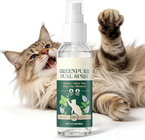 Kiddix Catnip Spray for Cats, Cat Nip Spray with Natural Dual-Plant Silvervine Formula, Relieve Stress and Refresh Scratching Post & Toys, Mess-Free, 3.4 fl oz in Kuwait