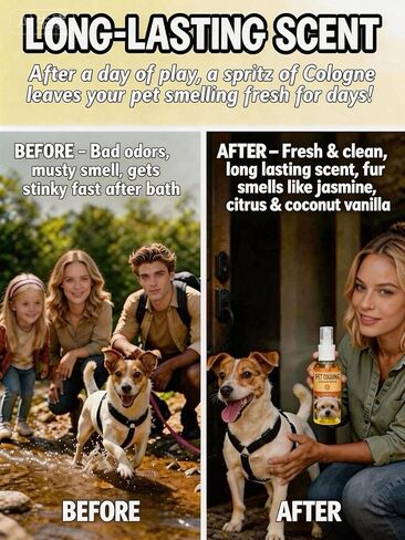 Dog Perfume Spray Long Lasting - Alcohol Free Pet Cologne for Dogs & Cats, Plant Based Puppy Perfume for Sensitive Skin, Fresh and Clean Dog Fragrance Spray for Fur in Kuwait