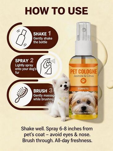 Dog Perfume Spray Long Lasting - Alcohol Free Pet Cologne for Dogs & Cats, Plant Based Puppy Perfume for Sensitive Skin, Fresh and Clean Dog Fragrance Spray for Fur in Kuwait