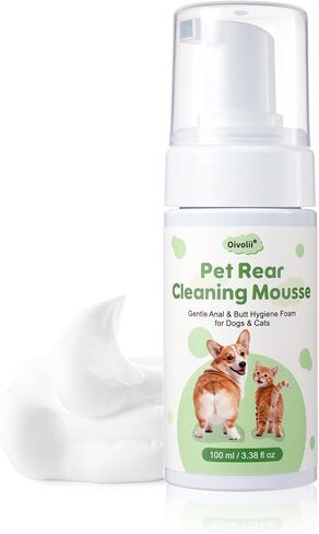 Pet Anal Gland Cleaner & Dog Butt Wash Mousse - No-Rinse Deodorizing Foam for Dogs & Cats - Deep Cleansing for Itchy Scooting, Fishy Odors & Sticky Mess in Kuwait
