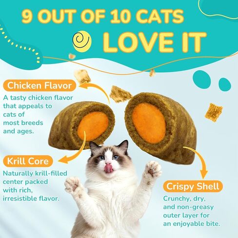 Woyamay Cat Allergy Relief for Cats with Probiotics, 500 Crunchy Cat Probiotic & Allergy Chews, Cat Allergy Treats to Stop Itching & Scratching, Probiotics for Cats Support Gut Health, Chicken Flavor in Kuwait