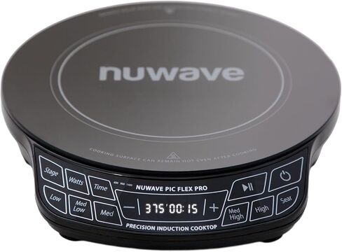 Nuwave Flex Pro 10.25 بوصة موقد الحثي الدقيق مع شاشة IMD تعمل باللمس، LED، زجاج مقاوم للكسر، 81 درجة حرارة (100 درجة -500 درجة فهرنهايت)، 3 واط (600/900/1400 واط)، إيقاف تلقائي، تصميم محمول، 30503V01 in Kuwait