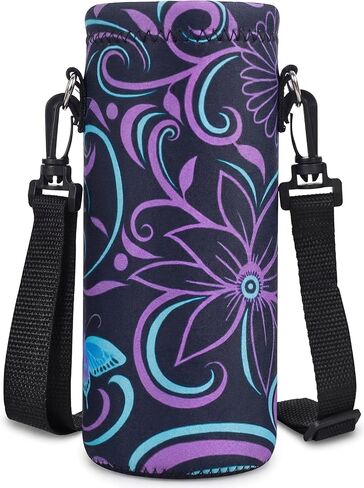 حامل حقيبة زجاجات المياه من AUPET، 24oz/32oz معزول من مادة النيوبرين لزجاجات 1000 مل/750 مل مع حزام كتف للفتيات والأولاد والبالغين in Kuwait