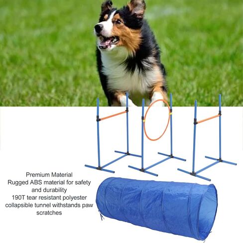 مجموعة معدات تدريب خفة الحركة للكلاب، قابلة للطي، نفق القفز الدائري، أقطاب العوائق للساحات الخارجية in Kuwait