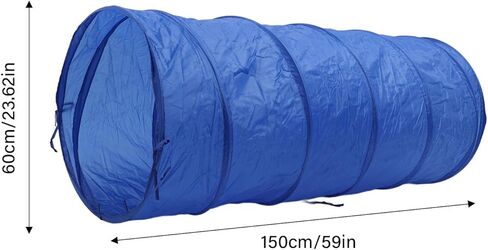 Drfeify Dog Agility Training Tunnel Portable Tear Proof Round Tunnel for Dog Play Training, Blue Oxford Fabric 23.6 X 59.1in in Kuwait
