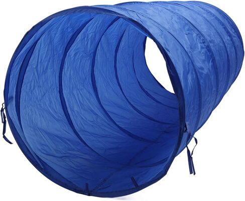 Drfeify Dog Agility Training Tunnel Portable Tear Proof Round Tunnel for Dog Play Training, Blue Oxford Fabric 23.6 X 59.1in in Kuwait