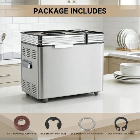 مجموعة استبدال سدادة المقلاة شديدة التحمل متوافقة مع صانع الخبز Cuisinart CBK-100 تتضمن سدادة مطاطية من الفولاذ المقاوم للصدأ وغسالات ومشابك استبدال #: 7MKIT-HD in Kuwait