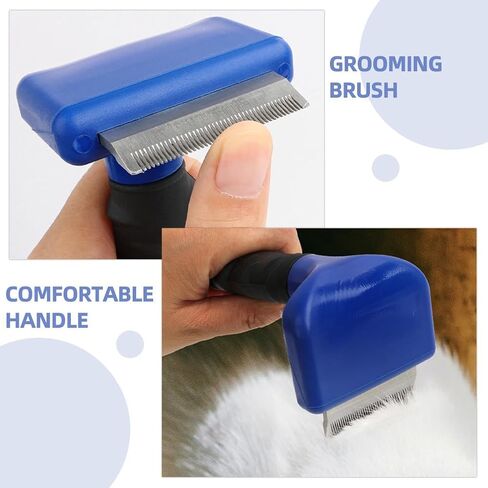 Yardwe Cat Deshedding Tool - Pet Shedding Brush for Indoor Cats Hair Grooming - Professional Undercoat Rake & Comb for Short Or Long Haired Kittens, Small Dogs, Blue, 2. 5 X 2. 4 X 5. 9 in in Kuwait