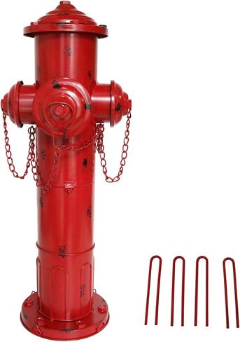 24" H Metal Fire Hydrant for Dogs to Pee on,Dog Fire Hydrant Pee Post,Vintage Fire Hydrant for Outdoor Garden & Yard Statue Decoration (Antique Red) in Kuwait