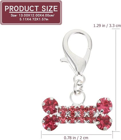 DECHOUS 2pcs حجر الراين العظام قلادة الكلب القط طوق سحر الزخرفية شنقا الزينة لقلائد الحيوانات الأليفة، كريستال لامعة رصع العظام تصميم الملحقات لمستلزمات الحيوانات الأليفة in Kuwait