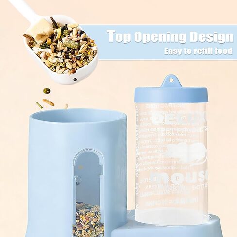 Hamster Food Bowl Guinea Pig Water Bottle No Drip - 2-in-1 Automatic Feeder and Waterer with Roller Ball Design, 300ml+80ml in Kuwait