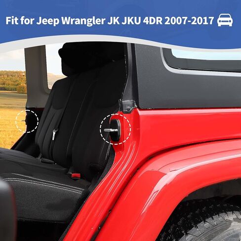 RT-TCZ JK Accessories for Jeep Wrangler Door Lock Cover Buckle ABS Decor Trim Door Locker Protector Decoration Cover Sticker for JK 2007-2018 6 PCS Black for Jeep Wrangler Accessories in Saudi Arabia