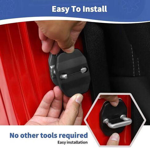 RT-TCZ JK Accessories for Jeep Wrangler Door Lock Cover Buckle ABS Decor Trim Door Locker Protector Decoration Cover Sticker for JK 2007-2018 6 PCS Black for Jeep Wrangler Accessories in Saudi Arabia