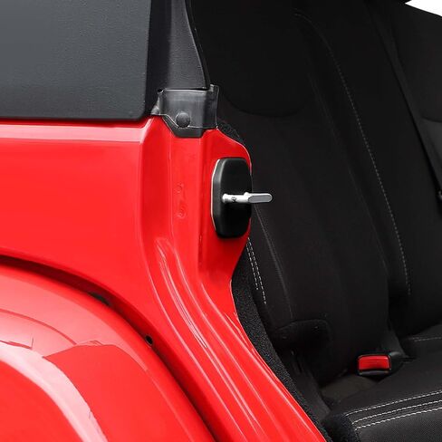 RT-TCZ JK Accessories for Jeep Wrangler Door Lock Cover Buckle ABS Decor Trim Door Locker Protector Decoration Cover Sticker for JK 2007-2018 6 PCS Black for Jeep Wrangler Accessories in Saudi Arabia