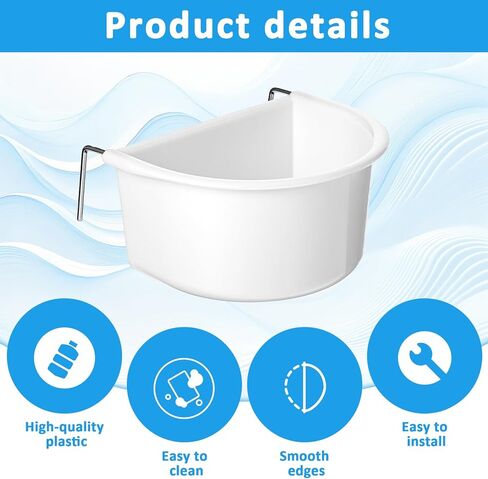 2 Pack Bird Cage Feeder, Plastic Hanging Feeder Cup with Metal Hooks Food and Water Dispenser Bowl for Small Birds Parakeet in Kuwait