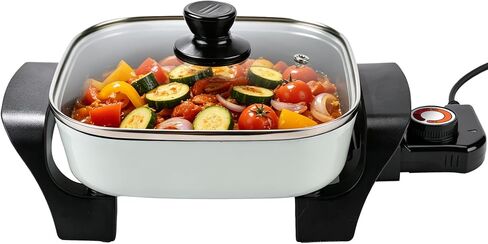 8" Electric Skillet with PFAS-Free Non-Stick Ceramic Coating, Removable Electric Frying Pan with Adjustable Temperature, Reversible Design, Tempered Glass Lid, Green in Kuwait