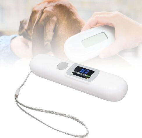 Luocute Pet Microchip Scanner Bluetooth، قارئ شرائح الحيوانات 3 في 1 مع شاشة ملونة 1.14 بوصة وقراءة درجة الحرارة، لإدارة ISO 11784 11785 FDX B in Kuwait